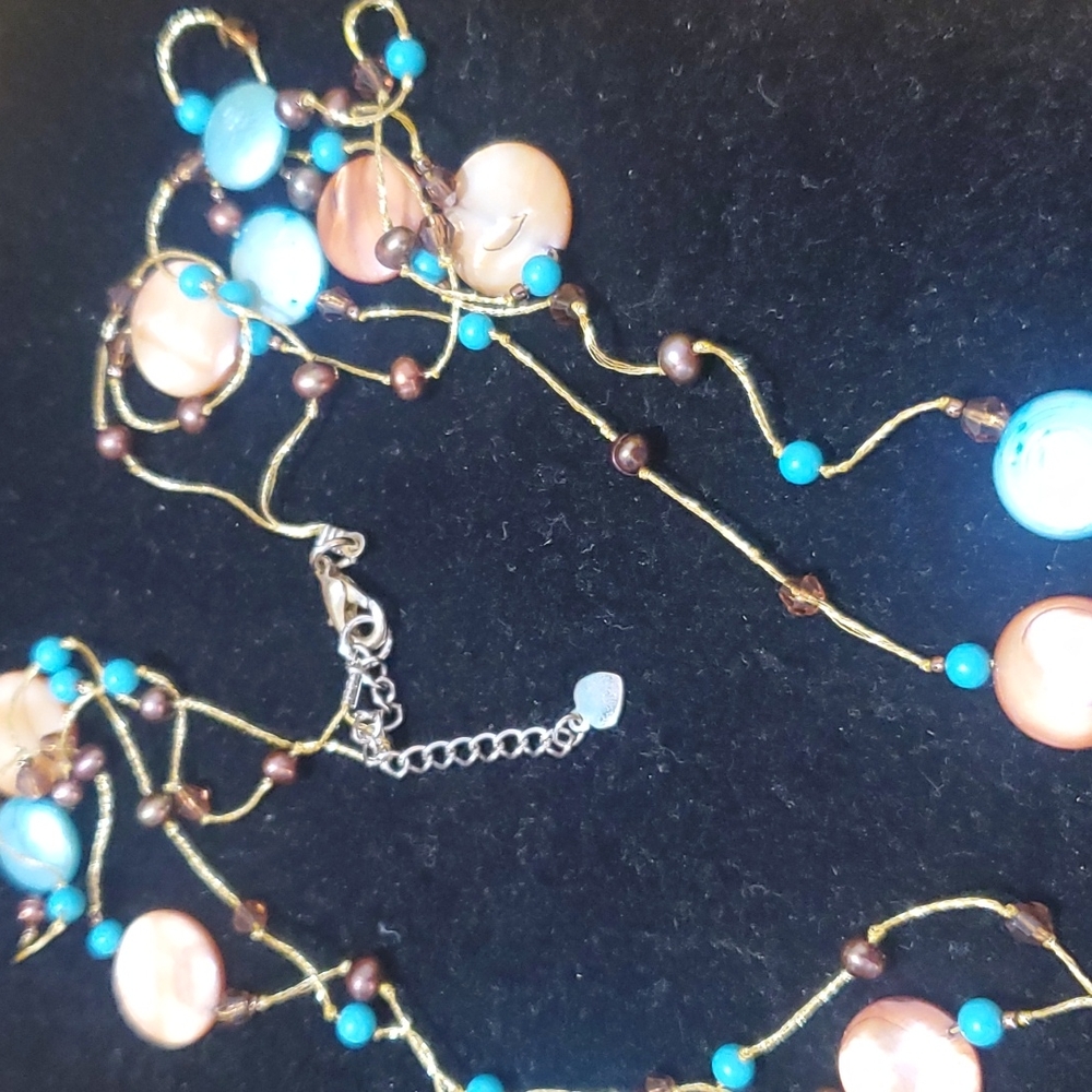 Double Chain Long Statement Necklace - image 4